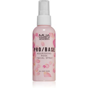 MUA Makeup Academy PRO/BASE Rose Spray facial pentru fixare machiajului cu apă de trandafiri