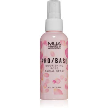 MUA Makeup Academy PRO/BASE Rose Spray facial pentru fixare machiajului cu apă de trandafiri