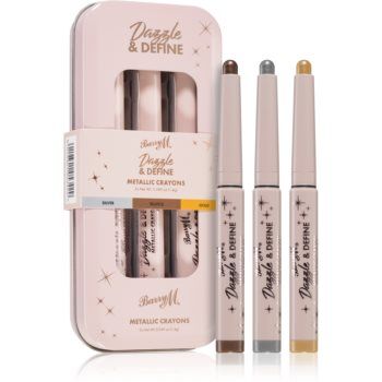 Barry M Dazzle & Define Metallic Crayon creion metalic pentru ochi 3 x 1,4 g(ambalaj economic)