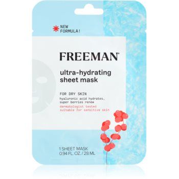 Freeman Essentials Hyaluronic Acid & Super Berries mască textilă hidratantă pentru tenul uscat