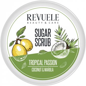 Scrub cu Zahar pentru Corp cu Cocos si Marula Revuele Tropical Passion, 200 ml Scrub cu Zahar pentru Corp cu Cocos si Marula Revuele Tropical Passion, 200 ml