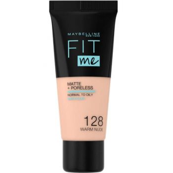 Fond de Ten - Maybelline Fit Me! Matte + Poreless Normal to Oily Skin, nuanta 128 Warm Nude, 30 ml