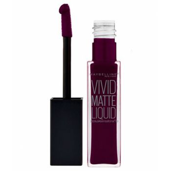 Ruj lichid mat Maybelline New York Color Sensational Vivid Matte Liquid, 45 Possessed Plum, 8 ml