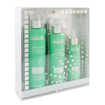 Set produse ingrijire cu celule stem vegetale pentru fortificare si regenerare par uscat Cell Innovative Abril et Nature (Sampon 250ml, Masca 200 ml, Ser 100ml)