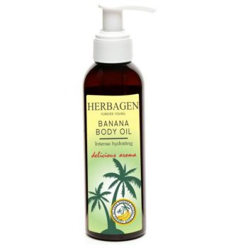 Ulei de masaj cu extract de banana - Herbagen Banana Body Oil Intense Hydrating, 150 ml
