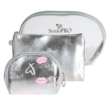 Portfard Travel Transparent & Silver, SensoPRO Vibe, set 3 buc