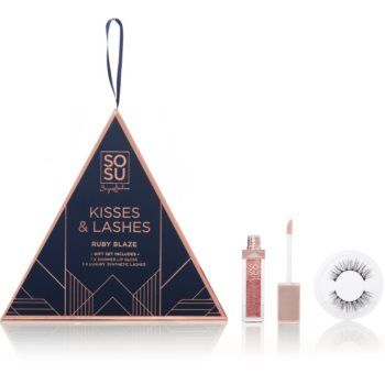 SOSU Cosmetics Limited Edition Kisses & Lashes set cadou Ruby Blaze