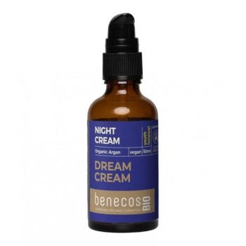 Crema de Noapte Intensiva cu Argan pentruTen Matur si Uscat - Dream Cream Benecos Bio, 50 ml Crema de Noapte Intensiva cu Argan pentruTen Matur si Uscat - Dream Cream Benecos Bio, 50 ml