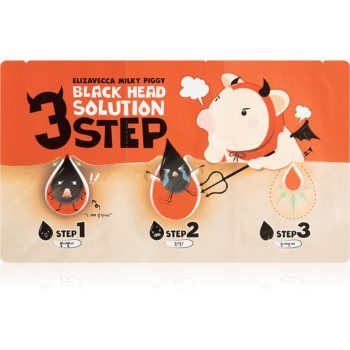 Elizavecca Milky Piggy 3 Step Black Head Solution Tratamentul cu trei faze pentru punctele negre ieftina