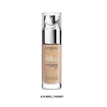 LOREAL TRUE MATCH SUPER-BLENDABLE FOND DE TEN MIEL / HONEY 6.N de firma original