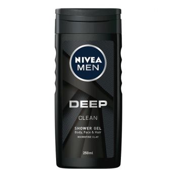NIVEA MEN DEEP CLEAN BODY & FACE & HAIR SHOWER GEL (Optiuni de comanda: 500ml)