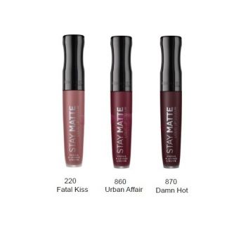 RIMMEL LONDON STAY MATTE LIQUID LIP COLOUR GLOSS DE BUZE MAT REZISTENT COLECTIA 2018 (Optiuni de comanda: 220)