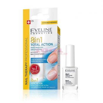 EVELINE COSMETICS 8 IN 1 TOTAL ACTION MANY PROBLEMS ONE SOLUTION TRATAMENT UNGHII