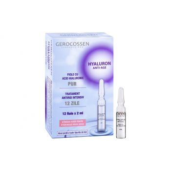 GEROCOSSEN HYALURON ANTI-AGE FIOLE CU ACID HIALURONIC PUR 12 BUCATI