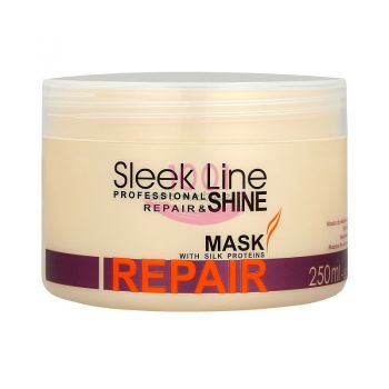 SLEEK LINE PROFESSIONAL REPAIR & SHINE MASCA CU PROTEINE PENTRU PAR de firma original