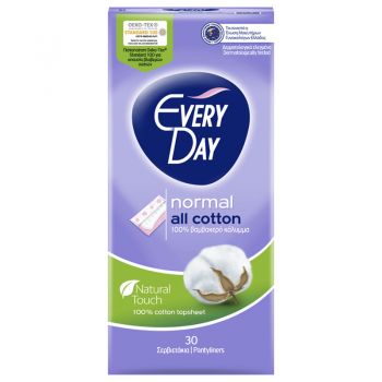 EVERYDAY ABSORBANTE NORMAL ALL COTTON NATURAL TOUCH 30 DE BUCATI la reducere
