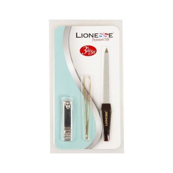 LIONESSE SET 3 PIESE UNGHIERA + PENSETA + PILA METALICA DIAMANTATA 5110 ieftina