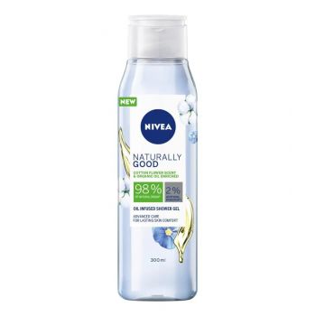 NIVEA NATURALLY GOOD OIL INFUSED GEL DE DUS CU FLOARE DE BUMBAC SI ULEI DE ARGAN BIO