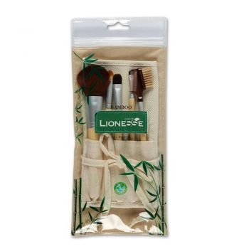 LIONESSE BAMBOO MAKEUP BRUSH SET 5 PENSULE MACHIAJ de firma original