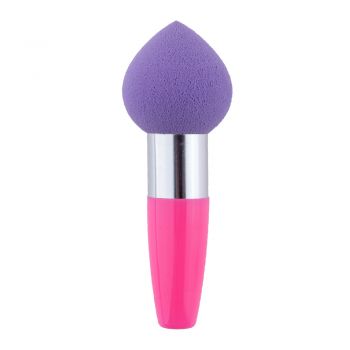 Burete makeup cu maner, pentru fondul de ten - purple + pink