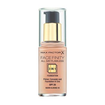 MAX FACTOR FACEFINITY ALL DAY FLAWLESS 3 IN 1 FOND DE TEN WARM ALMOND N45