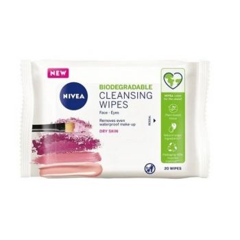 NIVEA GENTLE CLEANSING WIPES SERVETELE DEMACHIANTE PENTRU TENUL USCAT 25 BUCATI de firma original