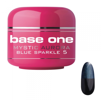 Gel UV color Base One, Mystic Aurora, blue sparkle 05, 5 g ieftin