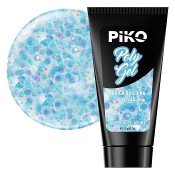 Polygel color, Piko, 30 g, 58 Glitter Ice Azure