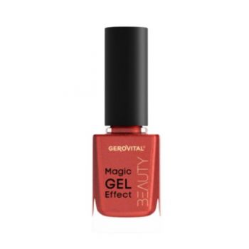 Lac pentru unghii Gerovital Beauty Magic Gel Effect Nuanta 14 Rosu-Sidefat, 11ml de firma originala