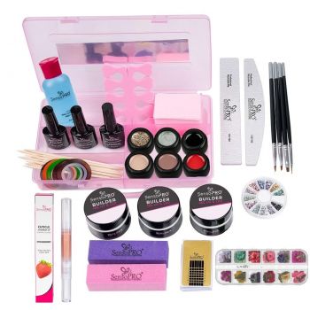 Kit Unghii Gel fara Lampa UV Promotie #02 + CADOU Cutie Compartimentata