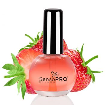 Ulei Cuticule cu Pensula Strawberry SensoPRO, 15 ml ieftin