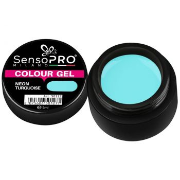 Gel UV Colorat Neon Turquoise 5ml, SensoPRO Milano de firma original