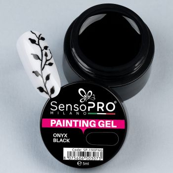 Gel UV Pictura Unghii Onyx Black 5ml, SensoPRO Milano de firma original