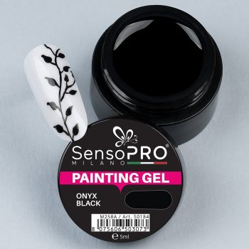 Gel UV Pictura Unghii Onyx Black 5ml, SensoPRO Milano de firma original