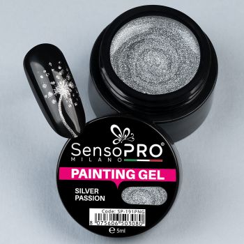 Gel UV Pictura Unghii Silver Passion 5ml, SensoPRO Milano ieftin