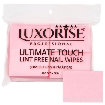 Servetele Unghii Ultimate Touch LUXORISE, Strat Dublu, 200 buc, Roz de firma originale