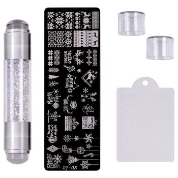 Set Stampila Unghii + Matrita Crystal Nail Art, XY-08 - SensoPRO Milano