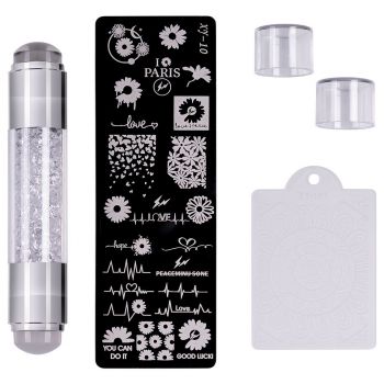 Set Stampila Unghii + Matrita Crystal Nail Art, XY-10 - SensoPRO Milano