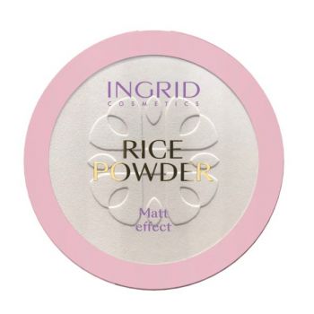Pudra translucida profesionala pentru matifiere Ingrid Cosmetics Rice Powder, 8 g