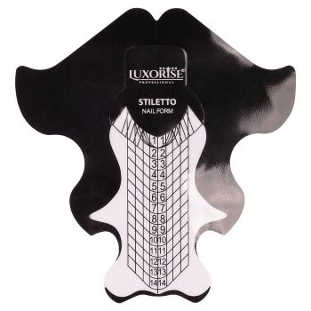 Sabloane Constructie Unghii LUXORISE Stiletto - Black, 50 buc la reducere