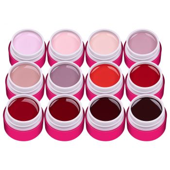 Set 12 Geluri UV Colorate SensoPRO Milano - Nude & Red Collection la reducere