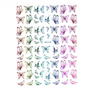 Abtibilduri Unghii SensoPRO Milano Butterfly in Paris, model WG368 Holo