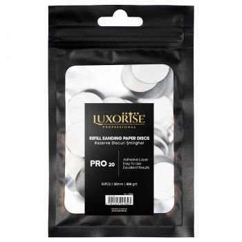 Set 50 Rezerve Smirghel pentru Disc Pedichiura LUXORISE PRO20, granulatie #80