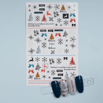 Abtibild Unghii SensoPRO Milano, Christmas Spin F801