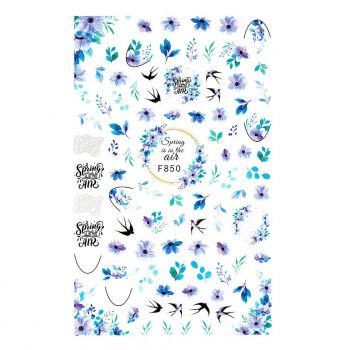 Abtibild Unghii SensoPRO Milano Denim Flowers, model F850