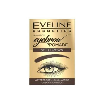 Crema pentru sprancene, Eveline Cosmetics, Soft Brown, Waterproof