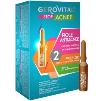 Fiole Antiacnee - Gerovital Stop Anti-Acne Ampoules, 10 fiole x 2ml la reducere