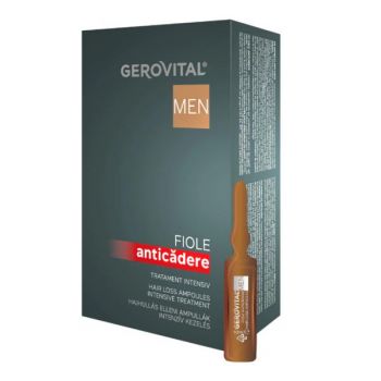 Fiole anticadere - tratament intensiv Gerovital Men, 10 fiole x 2ml