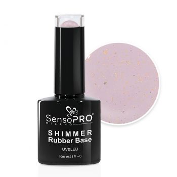 Shimmer Rubber Base SensoPRO Milano - #19 Glimmer Champagne, 10ml