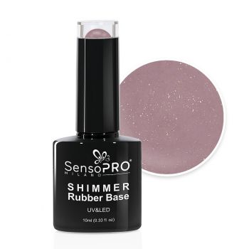 Shimmer Rubber Base SensoPRO Milano - #33 Beige Glow, 10ml